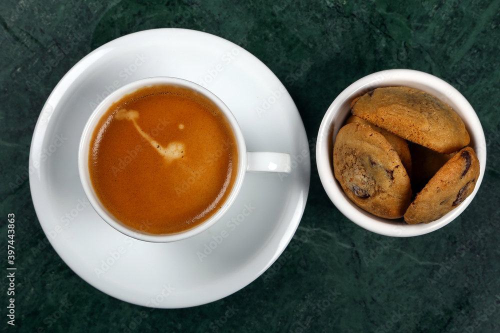 White cup of Turkish coffee White cup of Turkish coffee