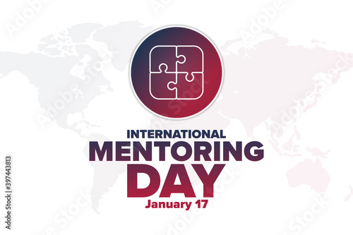 International Mentoring Day. January 17. Holiday concept. Template for background, banner, card, poster with text inscription. Vector EPS10 illustration.