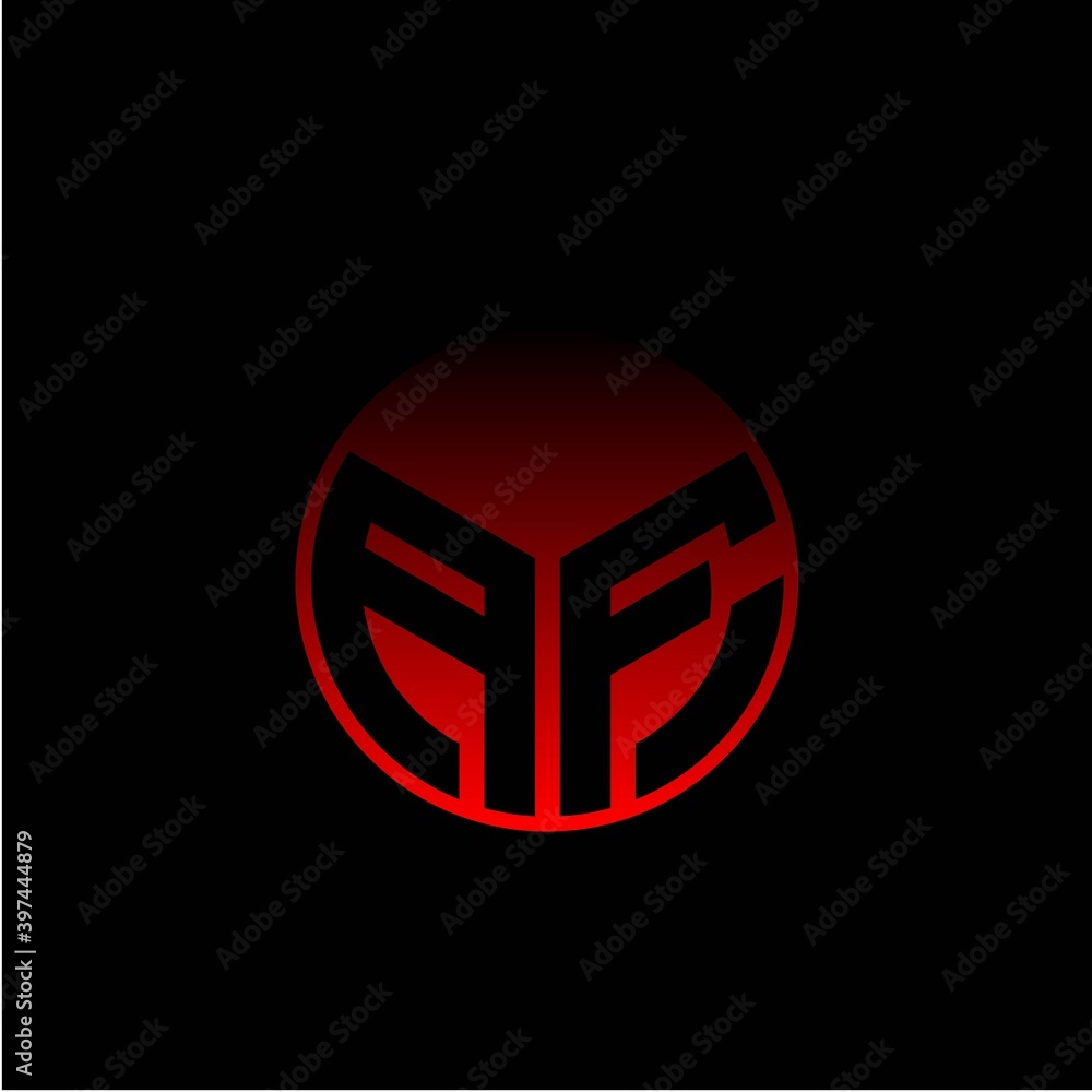 Initial letter A F Modern circle with elegant colored background frame Initial letter A F Modern circle with elegant colored background frame