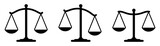 Justice scales simple icons set vector