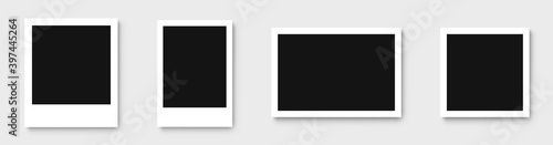 Polaroid photo frame set isolated on white background. Vintage photo frame vector