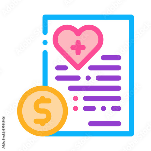 paid services price color icon vector. paid services price sign. isolated symbol illustration