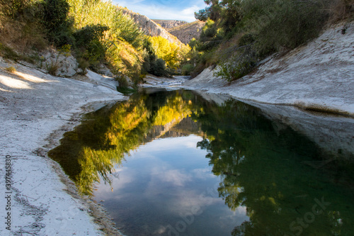 Autumn walk through the Clear Well located in Ontinyent  Valencia-Spain  