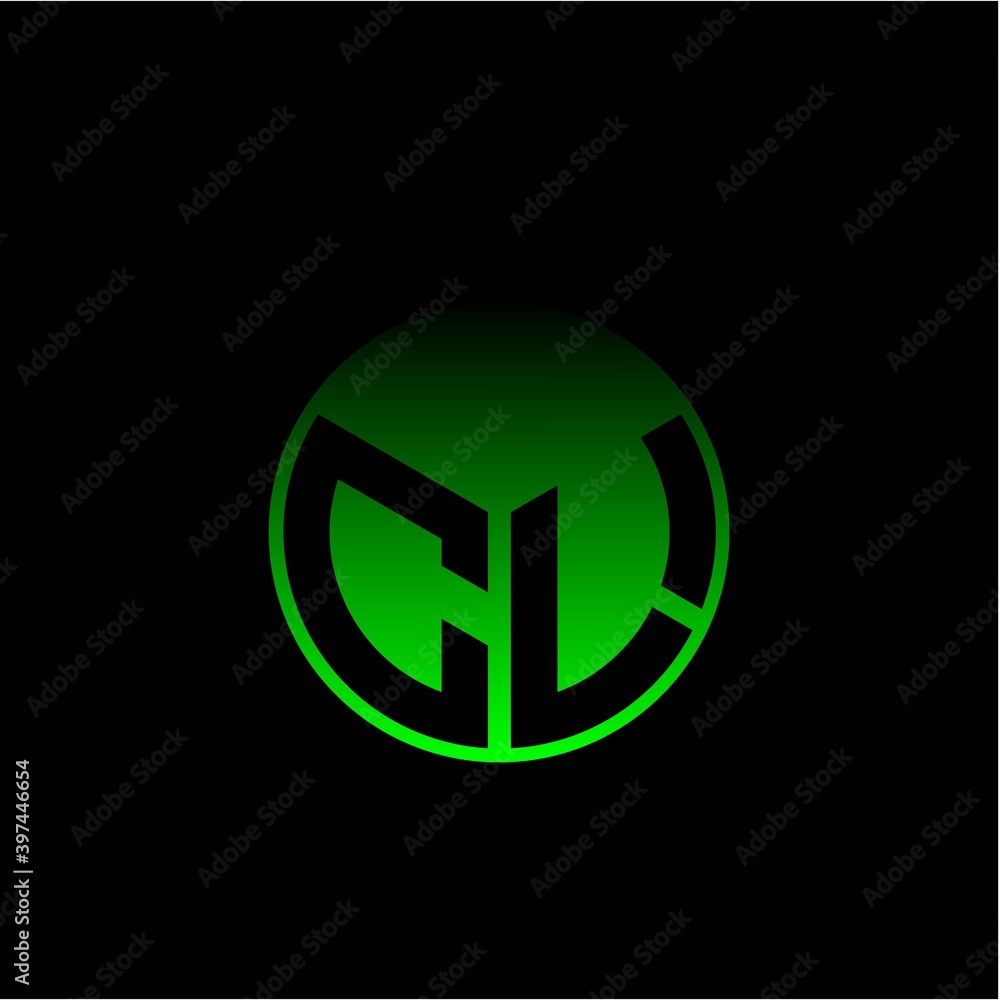 Initial letter C L Modern circle with elegant colored background frame Initial letter C L Modern circle with elegant colored background frame