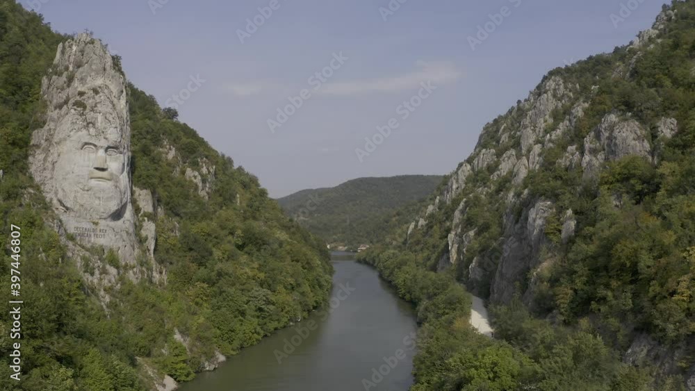 Aerial, The Colossal Head of Decebalus, King Of The Dacians, Romania Aerial, The Colossal Head of Decebalus, King Of The Dacians, Romania