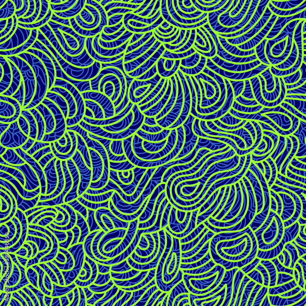 Fototapeta premium Blue-green vector abstract seamless pattern