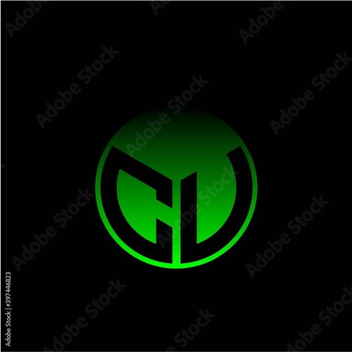 Free Download Initial letter C U Modern circle with elegant colored background frame - GFXLoad