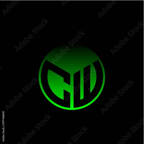 Free Download Initial letter C W Modern circle with elegant colored background frame - GFXLoad