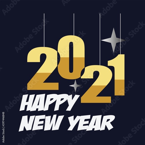 Colored Happy New Year greeting card illustration vector graphic, perfect for party backdrops, computer screen backgrounds, laptops, cell phones etc.
