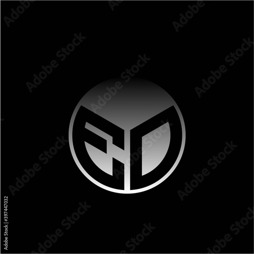 Free Download Initial letter E O Modern circle with elegant colored background frame - GFXLoad