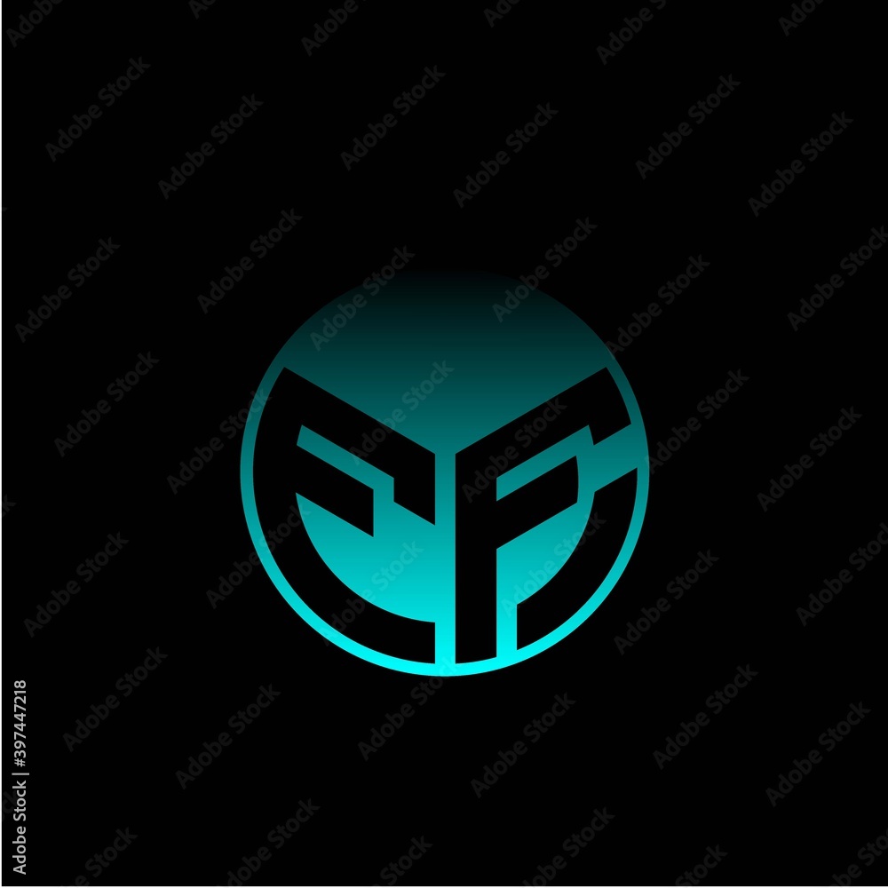 Initial letter F F Modern circle with elegant colored background frame Initial letter F F Modern circle with elegant colored background frame