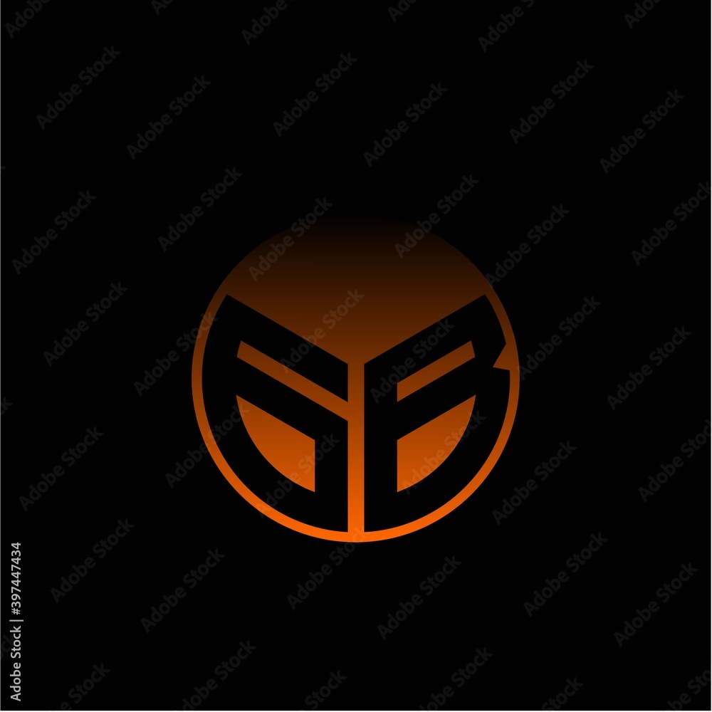 Initial letter G B Modern circle with elegant colored background frame Initial letter G B Modern circle with elegant colored background frame