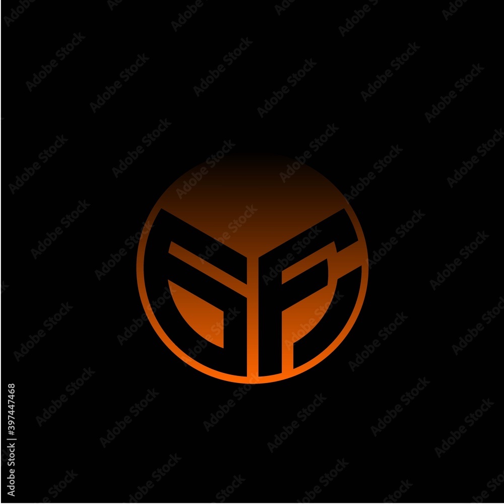 Initial letter G F Modern circle with elegant colored background frame Initial letter G F Modern circle with elegant colored background frame