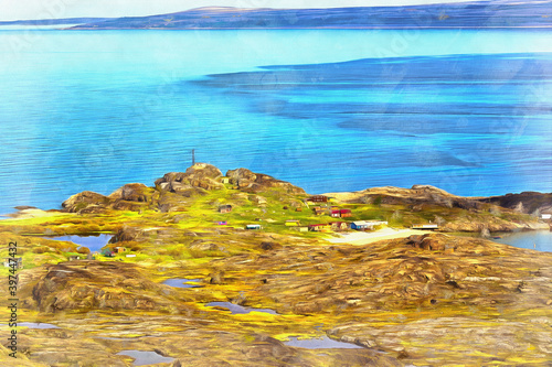 Scenery landscape of Barents sea shoreline