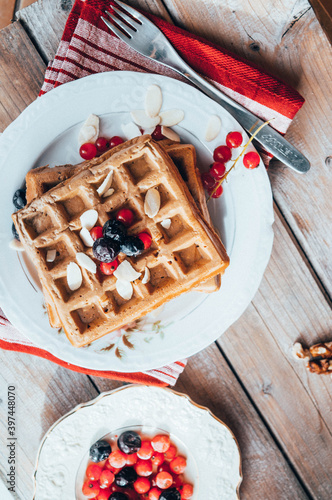 Belgian oat waffle with protein