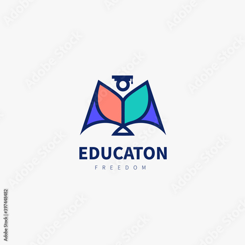 Free Download Education freedom logo icon design vector concept - GFXLoad