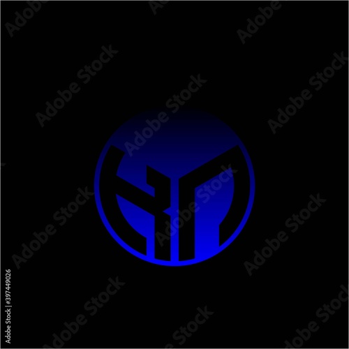 Free Download Initial letter K N Modern circle with elegant colored background frame - GFXLoad