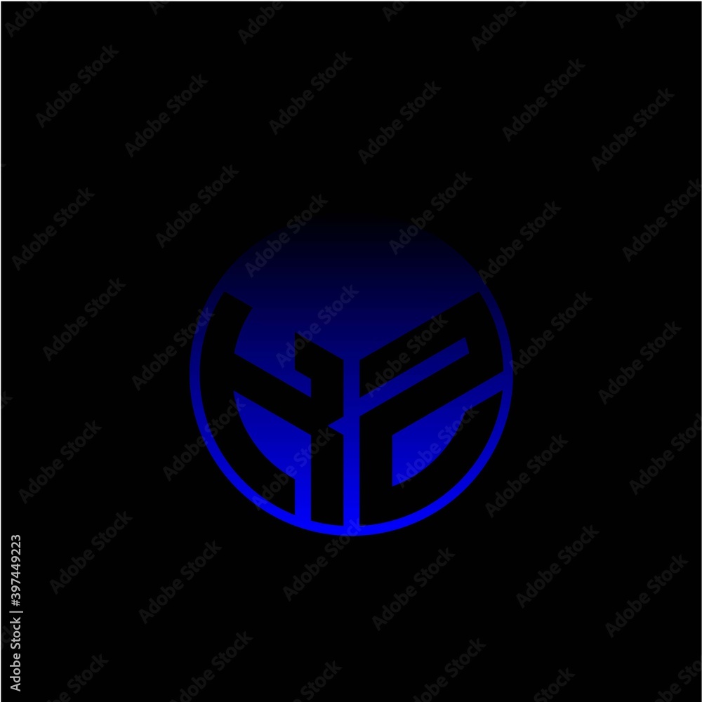 Initial letter K Z Modern circle with elegant colored background frame Initial letter K Z Modern circle with elegant colored background frame