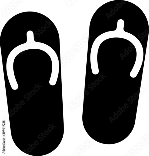 Slipper shoe pair beach travel vacation flop icon design
