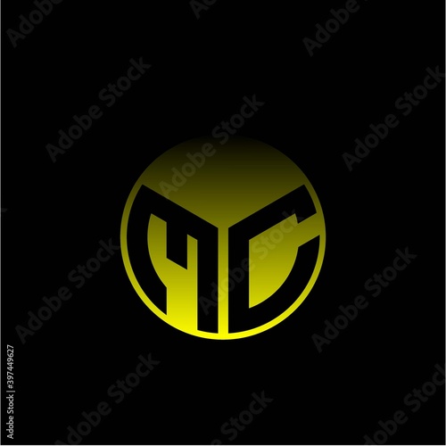 Free Download Initial letter M C Modern circle with elegant colored background frame - GFXLoad