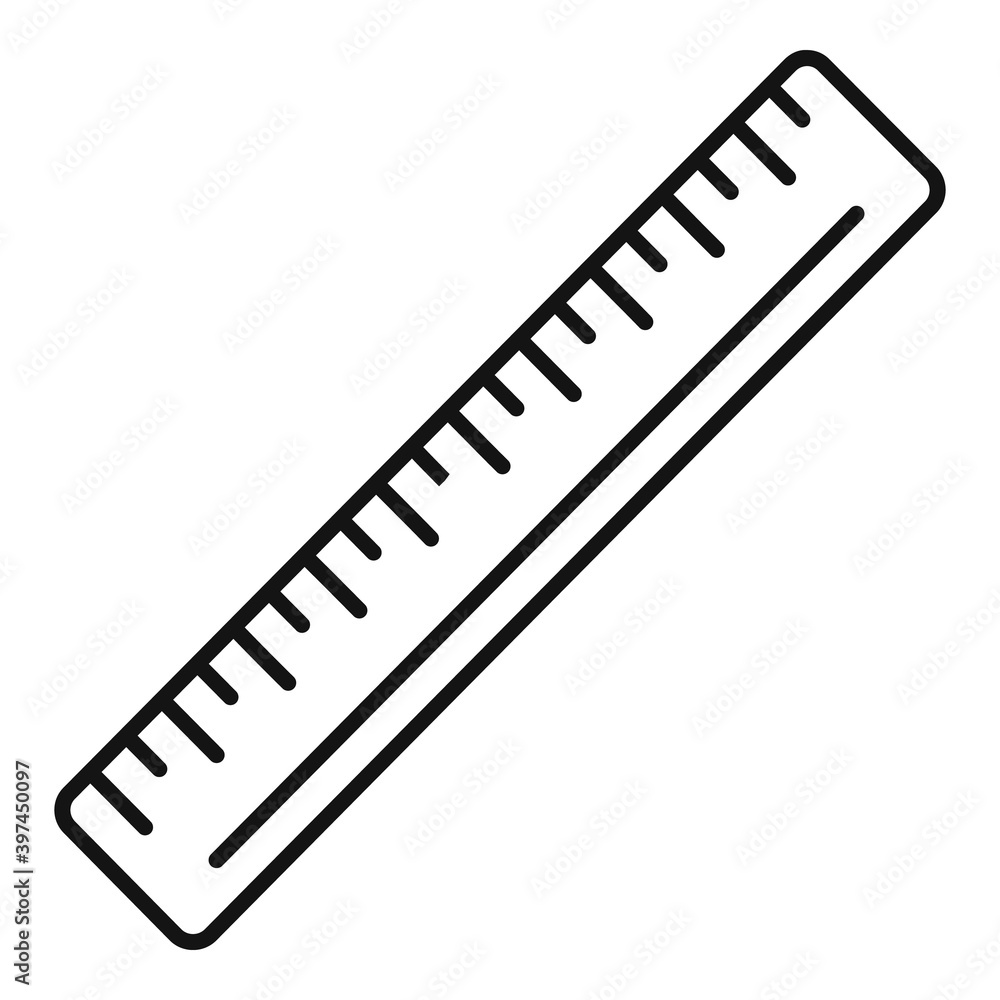 School ruler icon. Outline school ruler vector icon for web design isolated on white background School ruler icon. Outline school ruler vector icon for web design isolated on white background