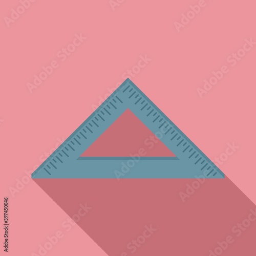 School angle ruler icon. Flat illustration of school angle ruler vector icon for web design
