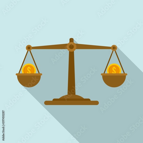Money scales bribery icon. Flat illustration of money scales bribery vector icon for web design