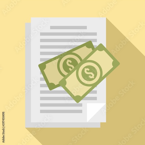 Document bribery money icon. Flat illustration of document bribery money vector icon for web design