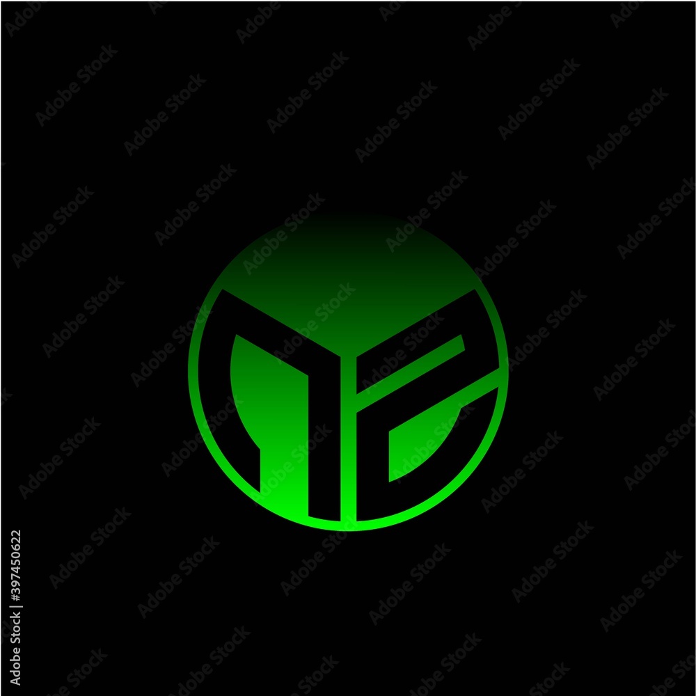 Initial letter N Z Modern circle with elegant colored background frame Initial letter N Z Modern circle with elegant colored background frame