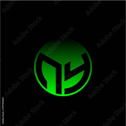 Free Download Initial letter N Y Modern circle with elegant colored background frame - GFXLoad