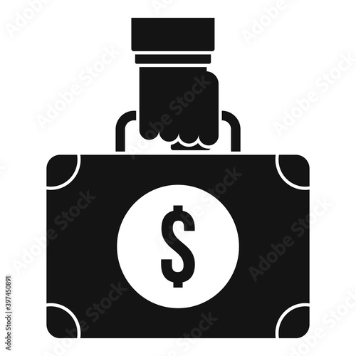 Business bribery money case icon. Simple illustration of business bribery money case vector icon for web design isolated on white background