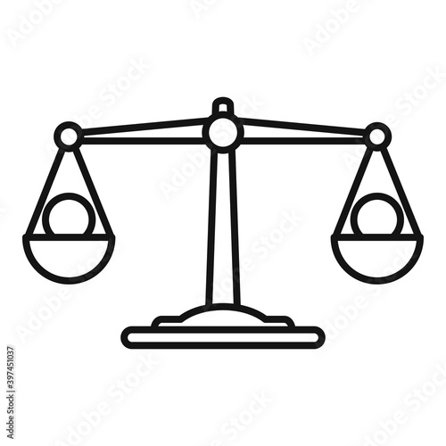Money scales bribery icon. Outline money scales bribery vector icon for web design isolated on white background