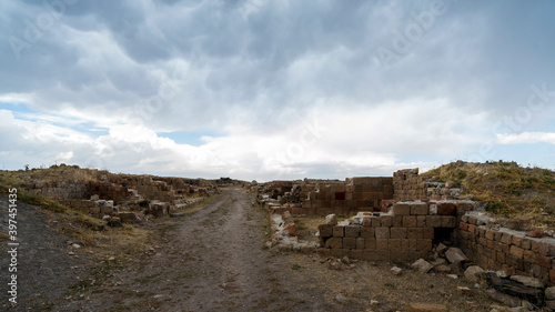 Panoramic views of Ani, an important Armenian city, one of the largest in its time, now a World Heritage Site in modern Turkey close to the border of Armenia.