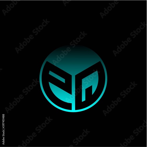 Free Download Initial letter P Q Modern circle with elegant colored background frame - GFXLoad