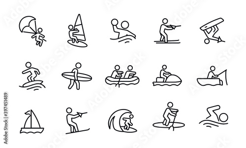 Water Recreation icons vector design 