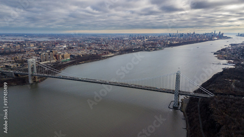 bridge over river in winter