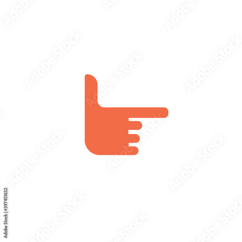 Human hand finger pointer line icon design