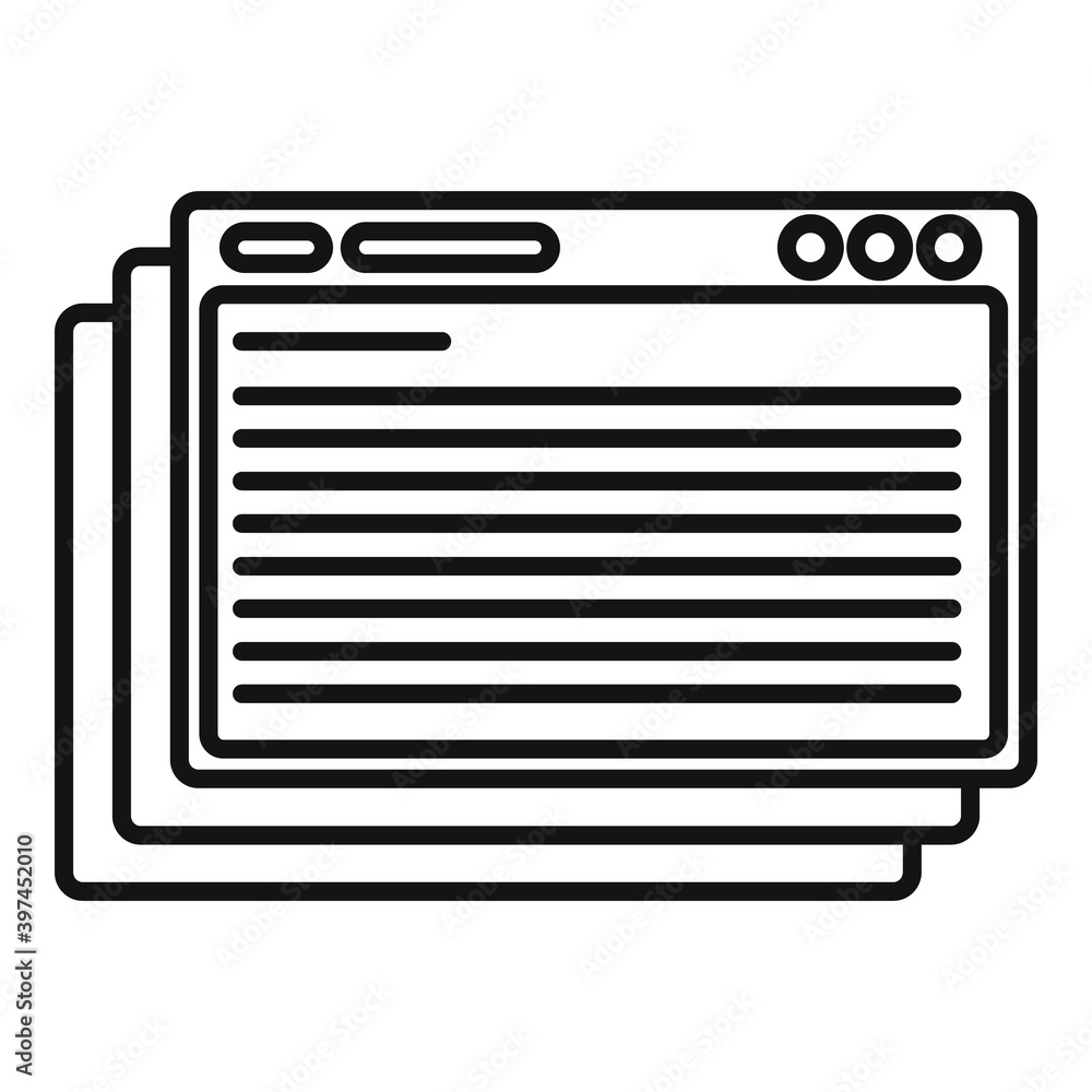Web page testing icon. Outline web page testing vector icon for web design isolated on white background Web page testing icon. Outline web page testing vector icon for web design isolated on white background