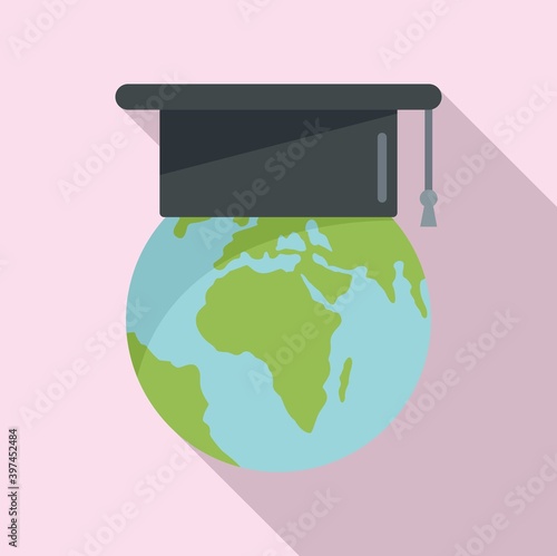 Global linguist icon. Flat illustration of global linguist vector icon for web design
