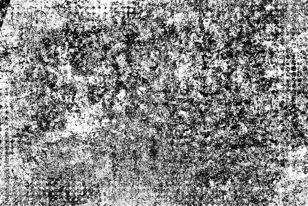 Grunge black and white. Monochrome texture of dirt, chips, and dust. Pattern of black scratches, scuffs on a white background. Abstract ink spot randomly arranged Grunge black and white. Monochrome texture of dirt, chips, and dust. Pattern of black scratches, scuffs on a white background. Abstract ink spot randomly arranged