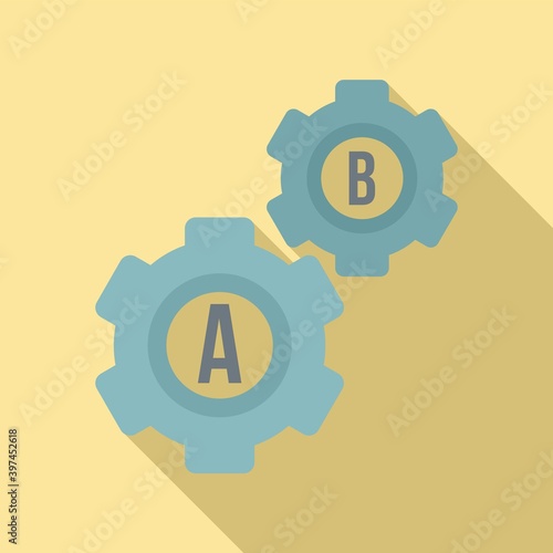 Gear wheel linguist icon. Flat illustration of gear wheel linguist vector icon for web design
