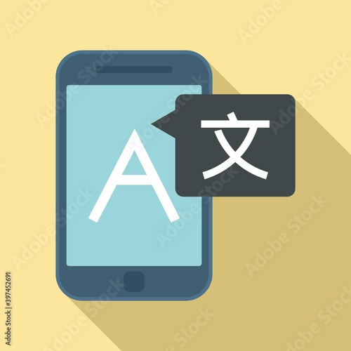 Smartphone linguist icon. Flat illustration of smartphone linguist vector icon for web design