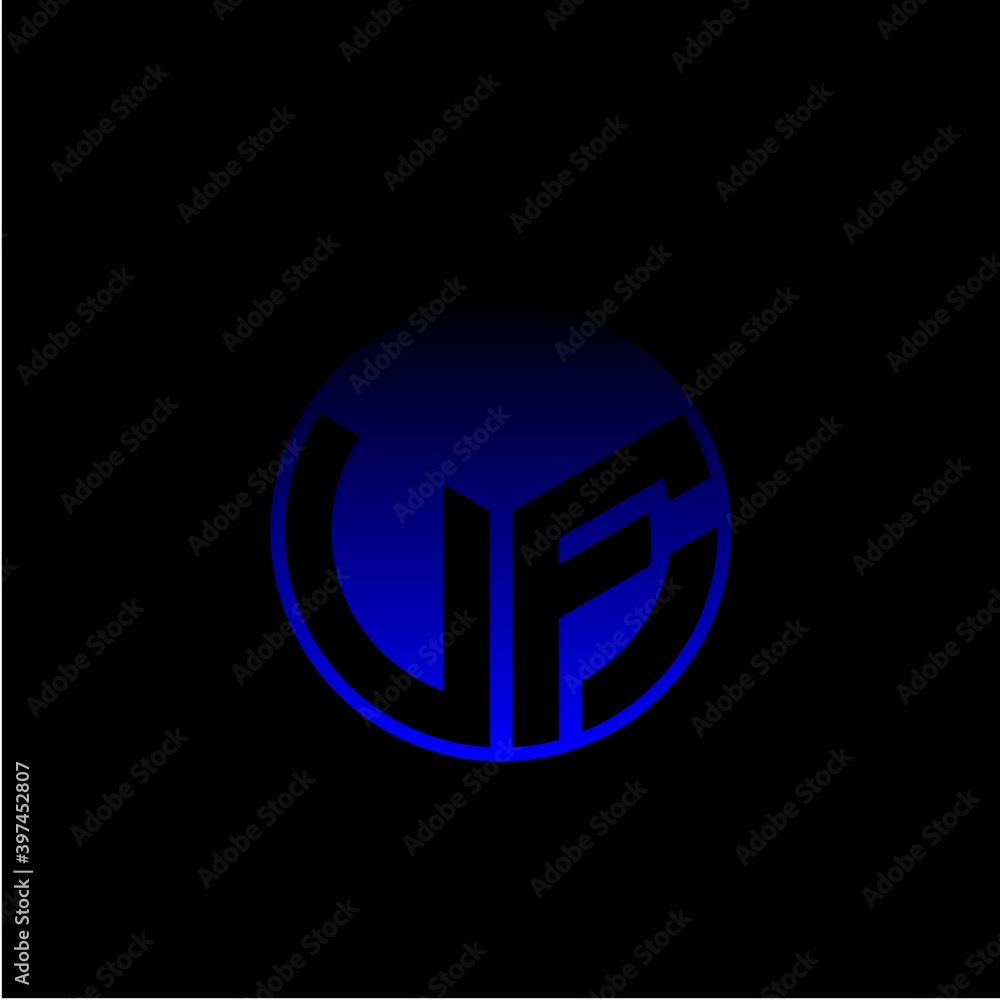 Initial letter U F Modern circle with elegant colored background frame Initial letter U F Modern circle with elegant colored background frame