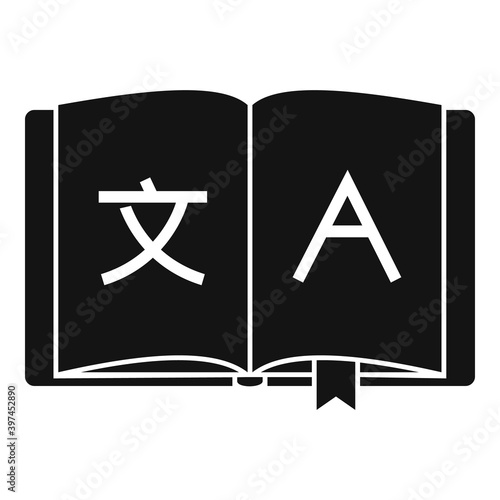 Linguist open book icon. Simple illustration of linguist open book vector icon for web design isolated on white background