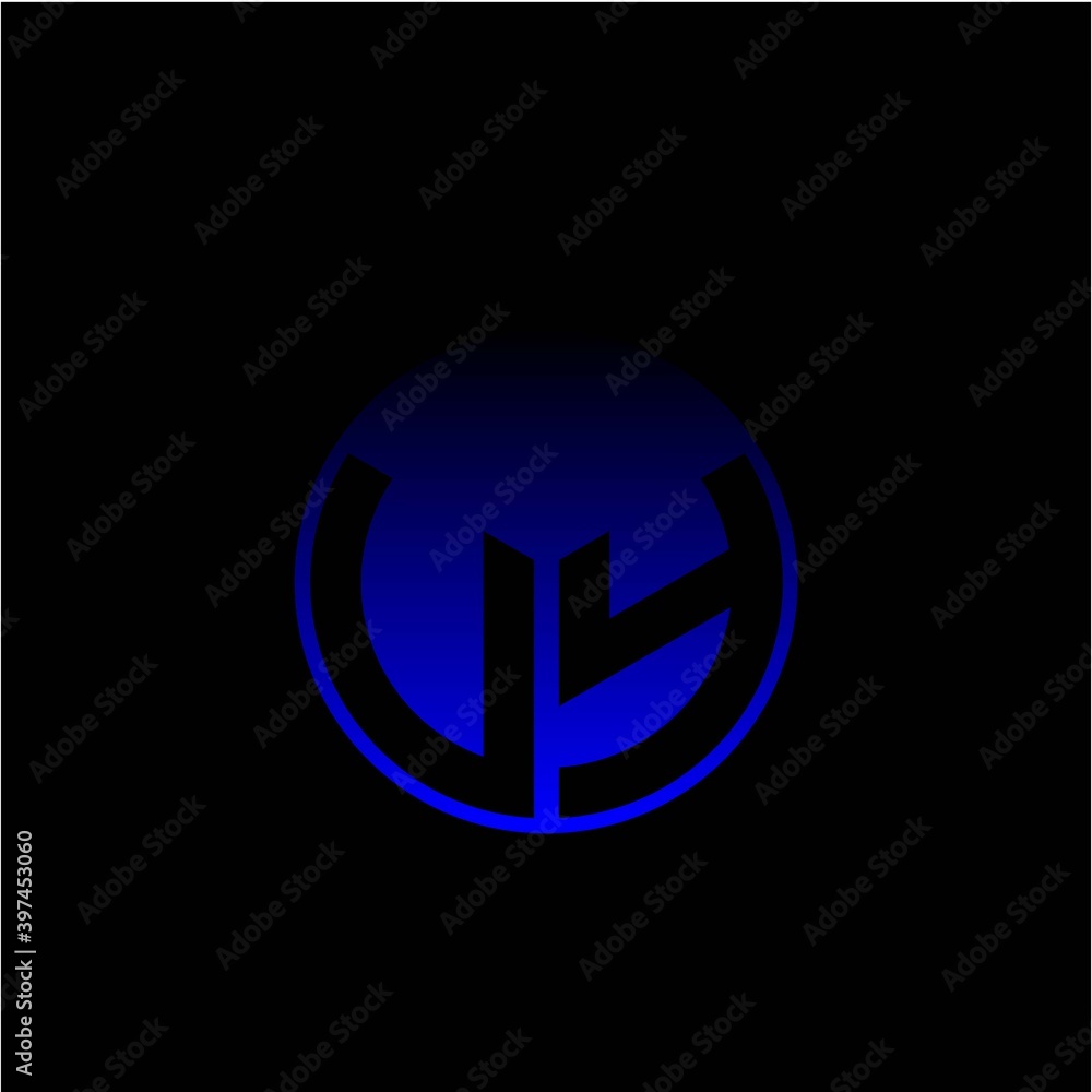 Initial letter U Y Modern circle with elegant colored background frame Initial letter U Y Modern circle with elegant colored background frame