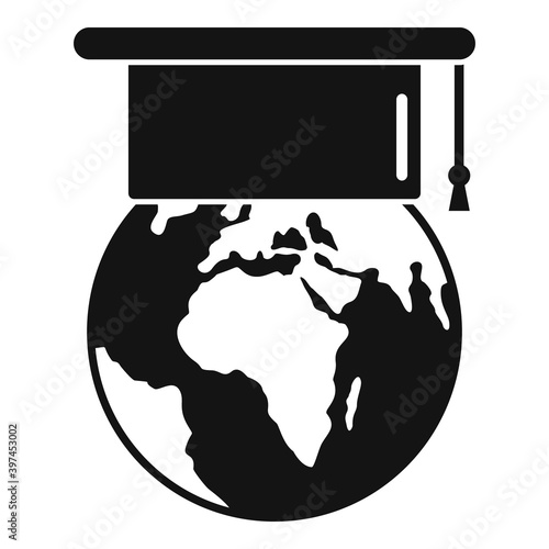 Global linguist icon. Simple illustration of global linguist vector icon for web design isolated on white background