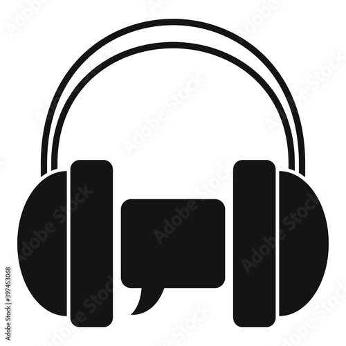Audio linguist icon. Simple illustration of audio linguist vector icon for web design isolated on white background
