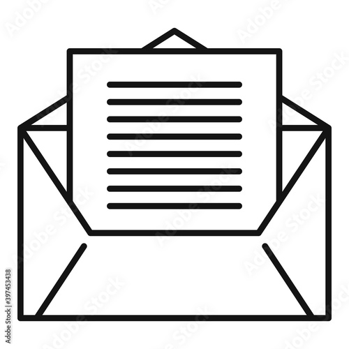 Linguist envelope icon. Outline linguist envelope vector icon for web design isolated on white background
