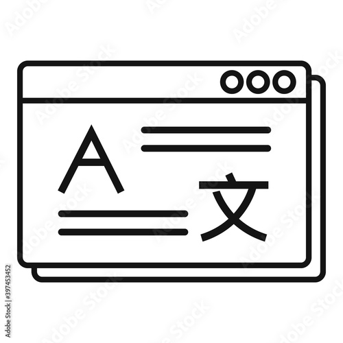 Linguist web page icon. Outline linguist web page vector icon for web design isolated on white background