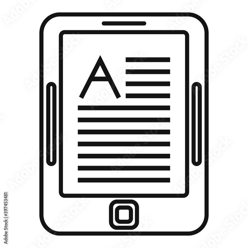 Linguist tablet icon. Outline linguist tablet vector icon for web design isolated on white background